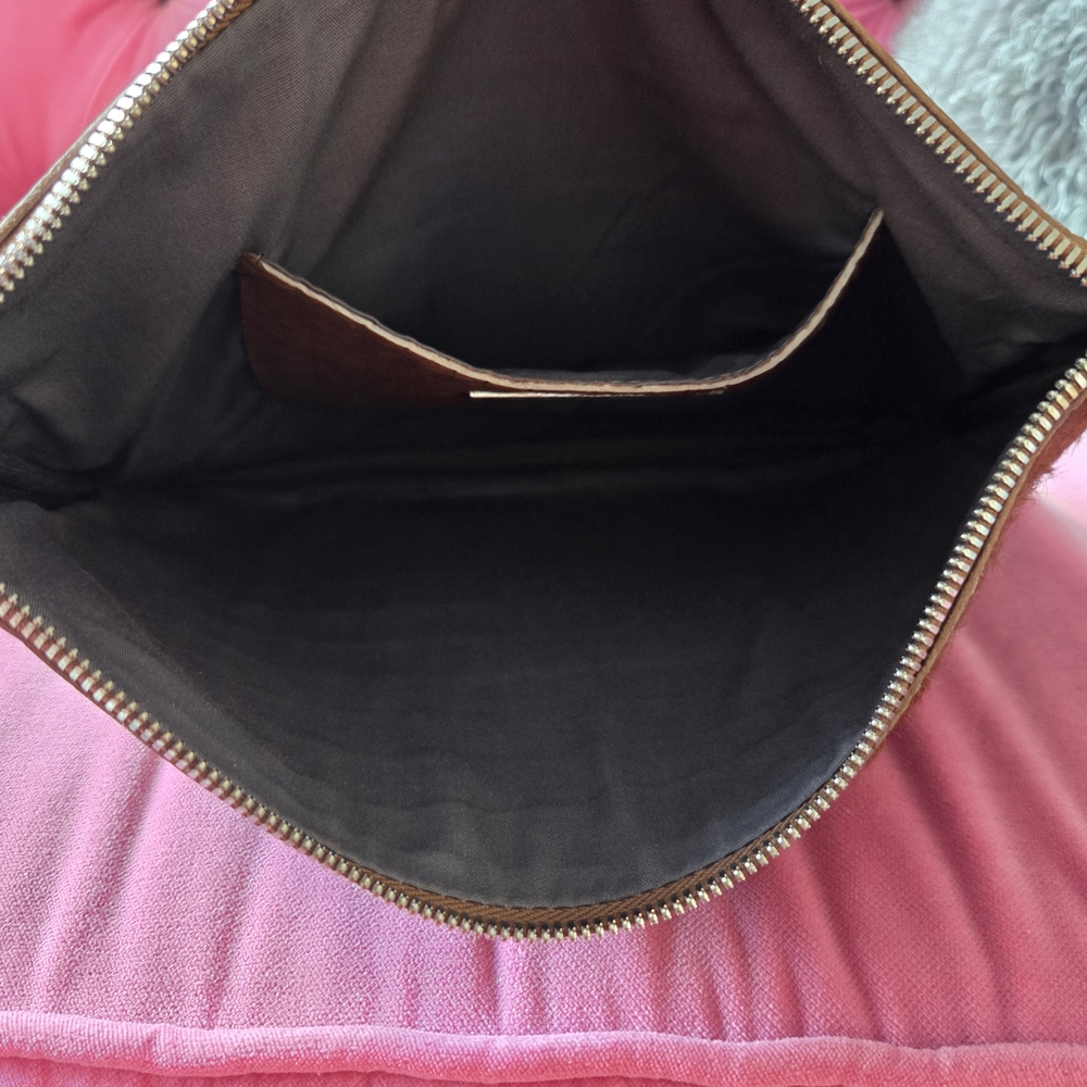 August Calf Hair Brown Clutch - Picture 5 of 7